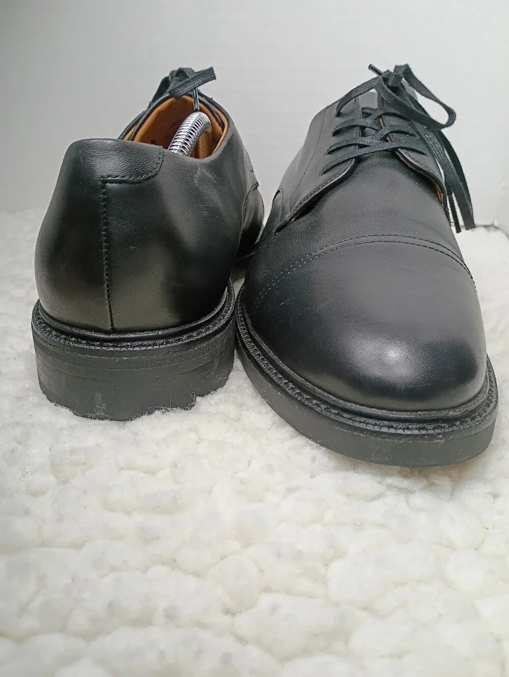 Polo Ralph Lauren Asher Cap Toe Black Leather Derby Shoes Men Size 12
